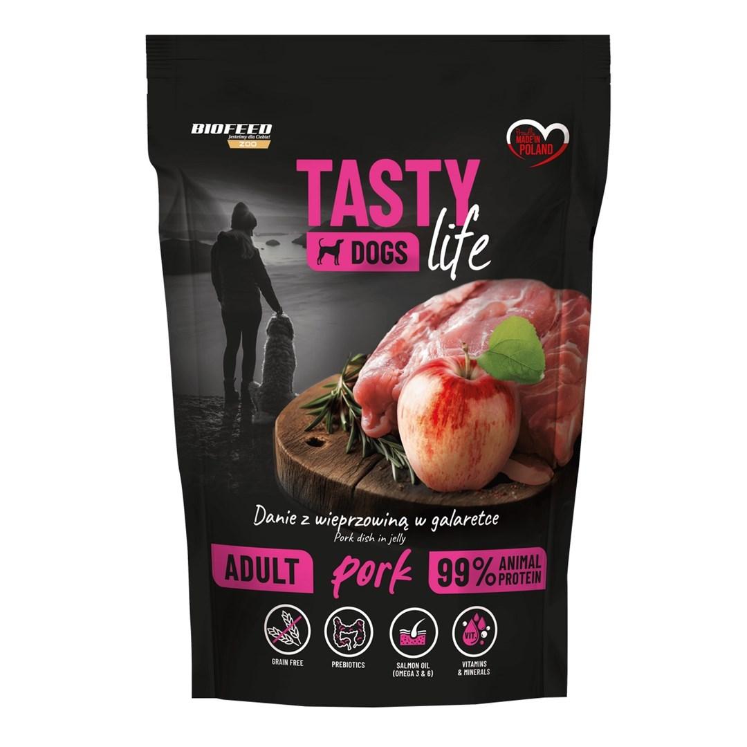 Hundefoder vådfoder BIOFEED Tasty Dogs Life Pork 500 g