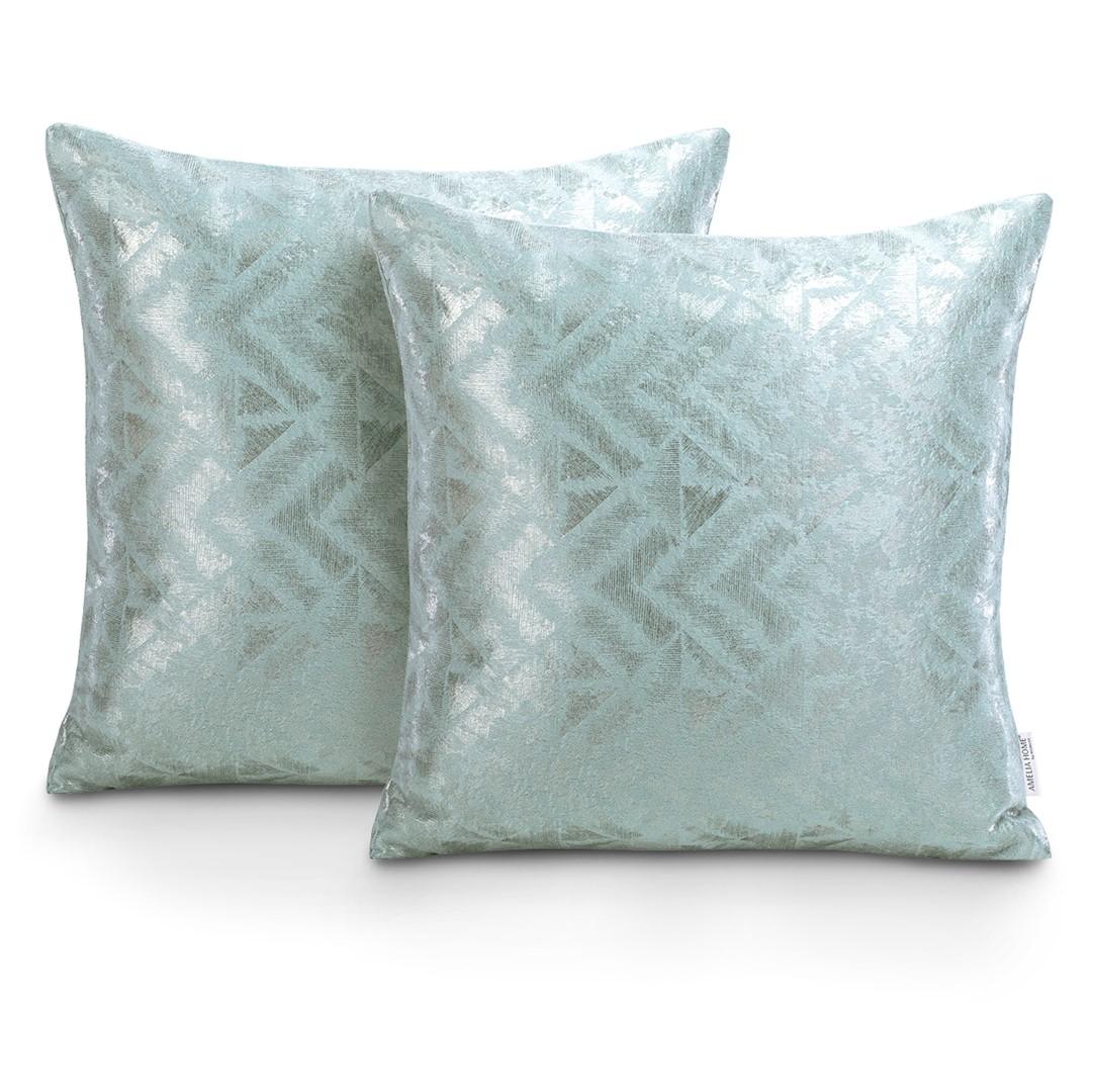 Pudebetræk 45x45 mintgrøn - Navia blackout suede shine, AmeliaHome (sæt á 2)