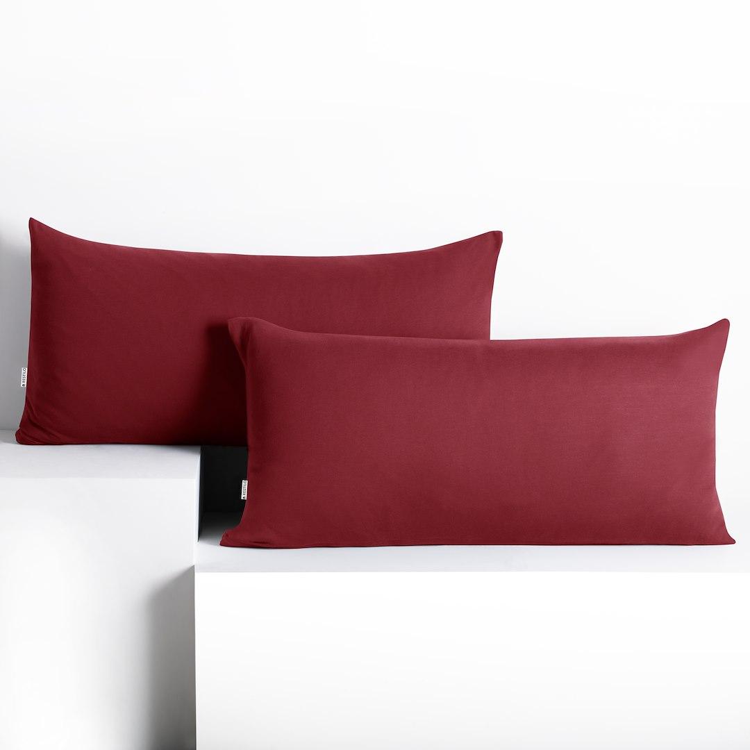 Pudebetræk 40x80 jersey - DecoKing Amber, vinrød, klassisk