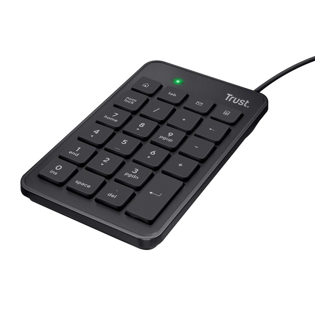 Numerisk tastatur USB - Trust 22221, sort (23 taster) billede