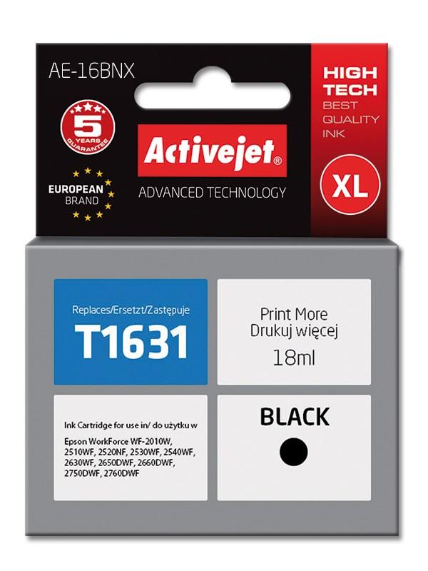 Blækpatron til Epson – Activejet AE-16BNX, sort, 18 ml (erstatning for Epson 16XL T1631)