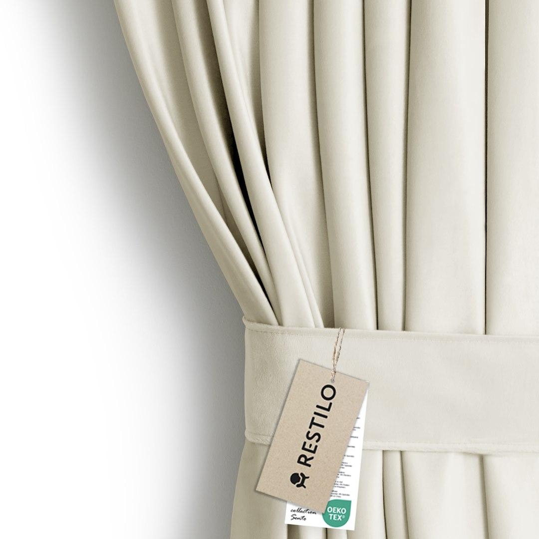 Mørklægningsgardin fløjl 140x270 cm creme - AmeliaHome