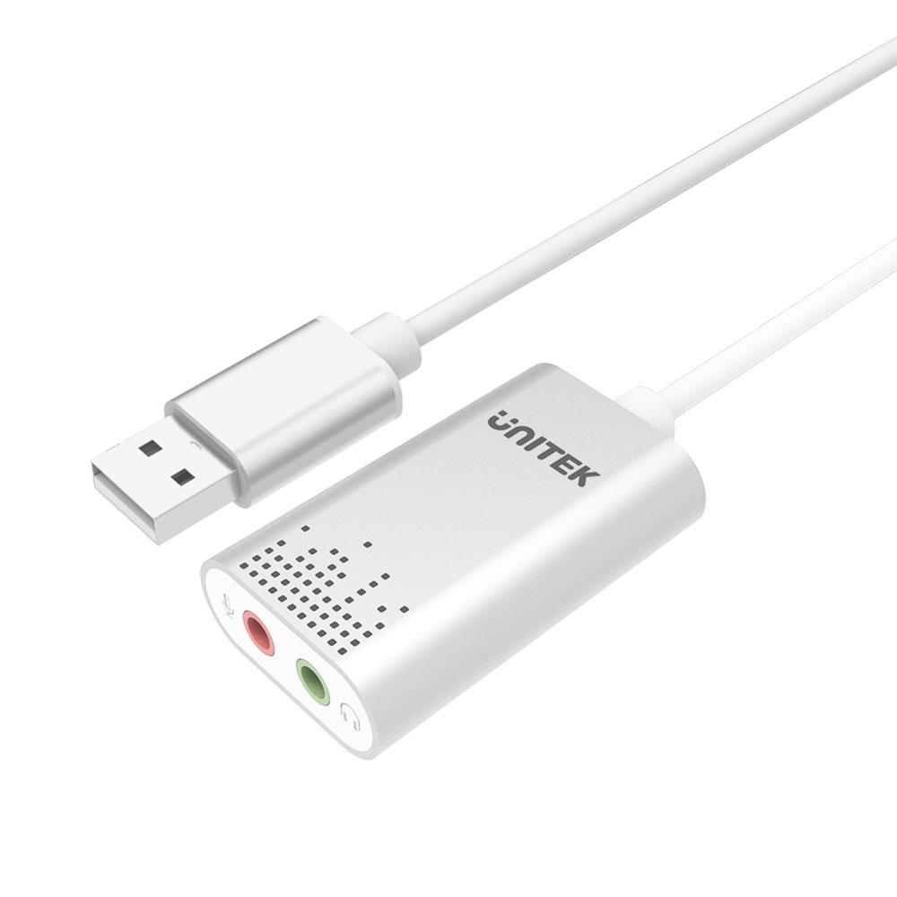 USB lydkort adapter - UNITEK Y-247A, sølv billede