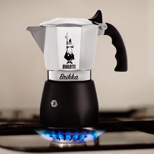 Kaffekande moka - Bialetti Brikka 0,17 l, sort/aluminium