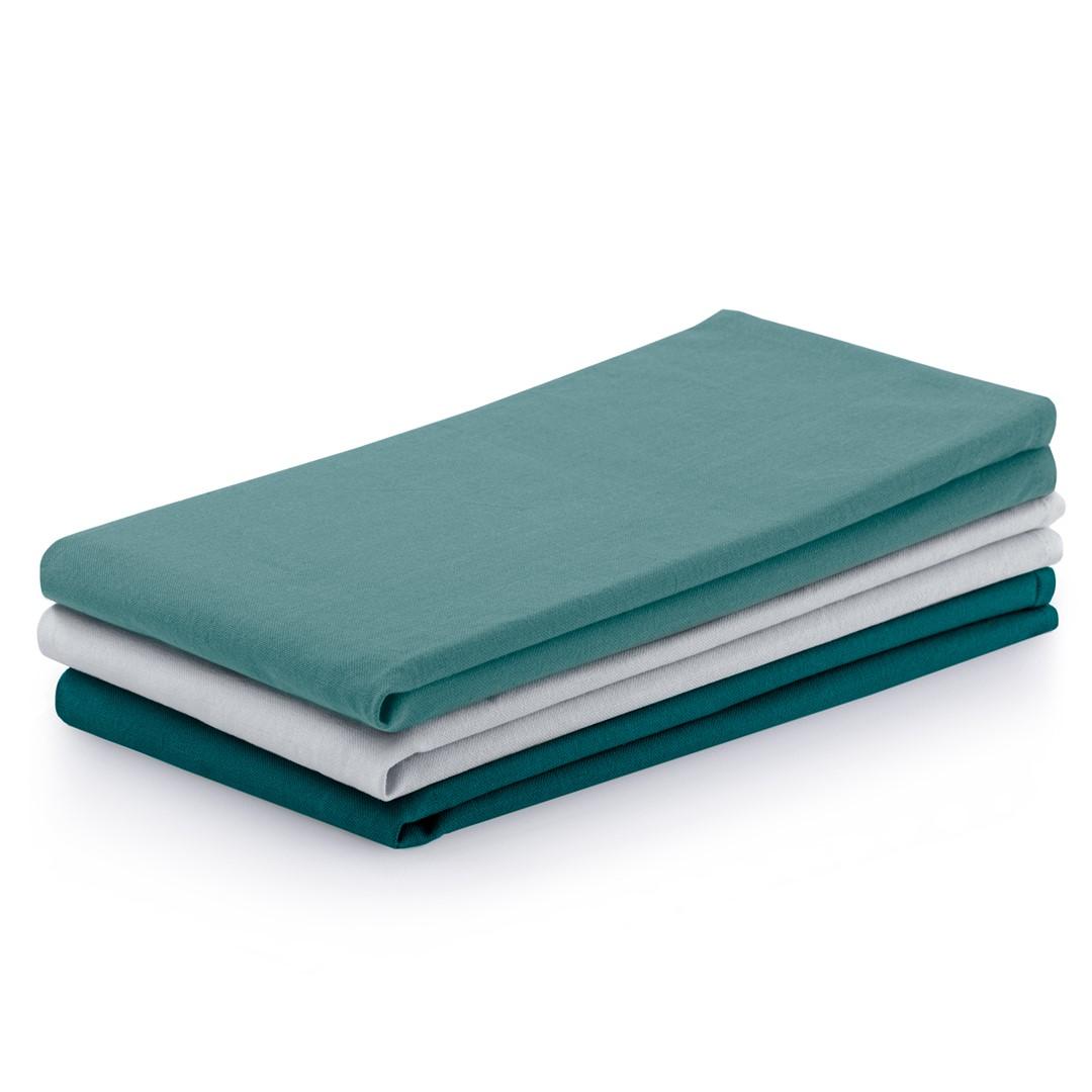 Viskestykker 50x70 cm - AmeliaHome Letty, turkis/hvid, 3 stk., 100 % bomuld