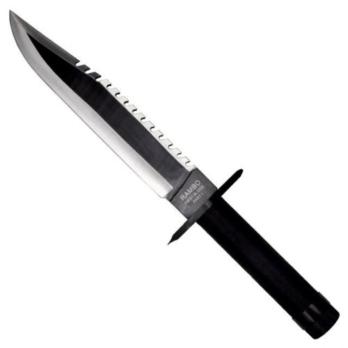 Overlevelseskniv - Cinema Classic Rambo I, læderskede, 360 mm, sort