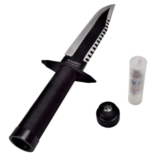 Overlevelseskniv - Cinema Classic Rambo I, læderskede, 360 mm, sort