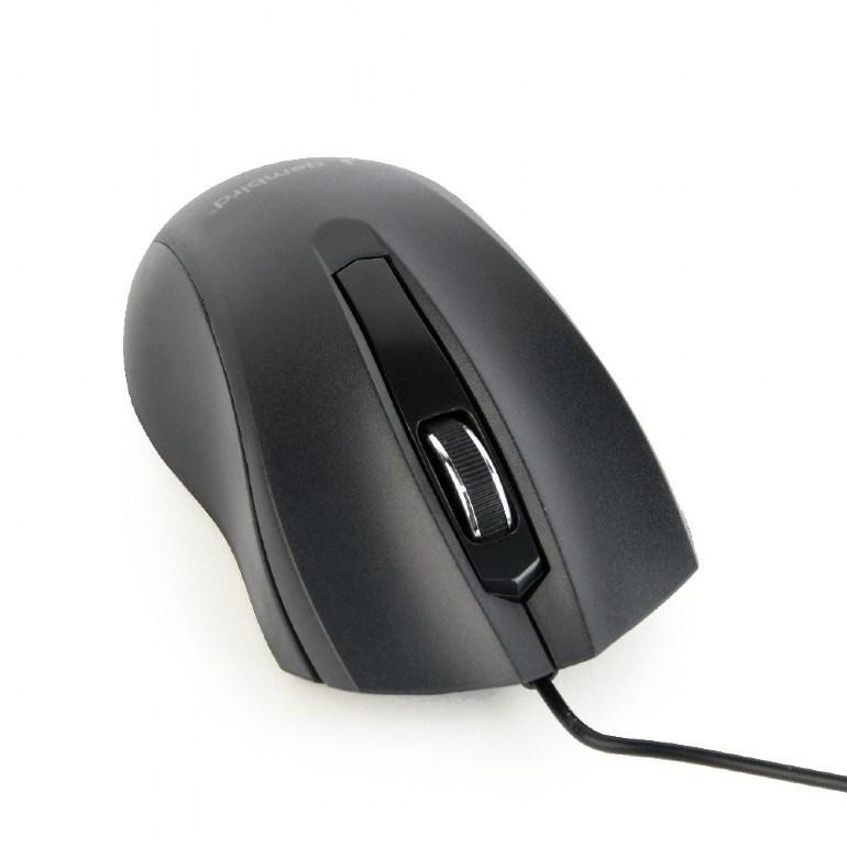 Mus med kabel – Gembird MUS-3B-01, optisk 1000 DPI, ambidextrous, USB-A billede