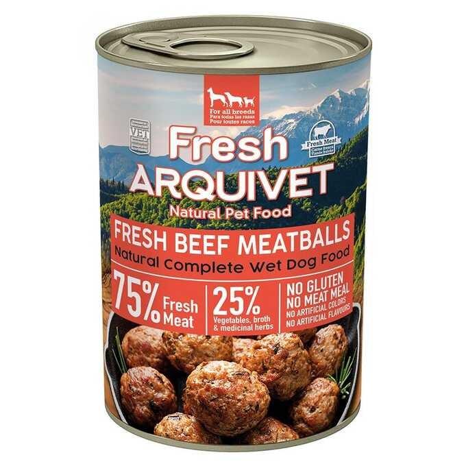Hundefoder vådfoder ARQUIVET Fresh oksekødsboller i sauce 400 g