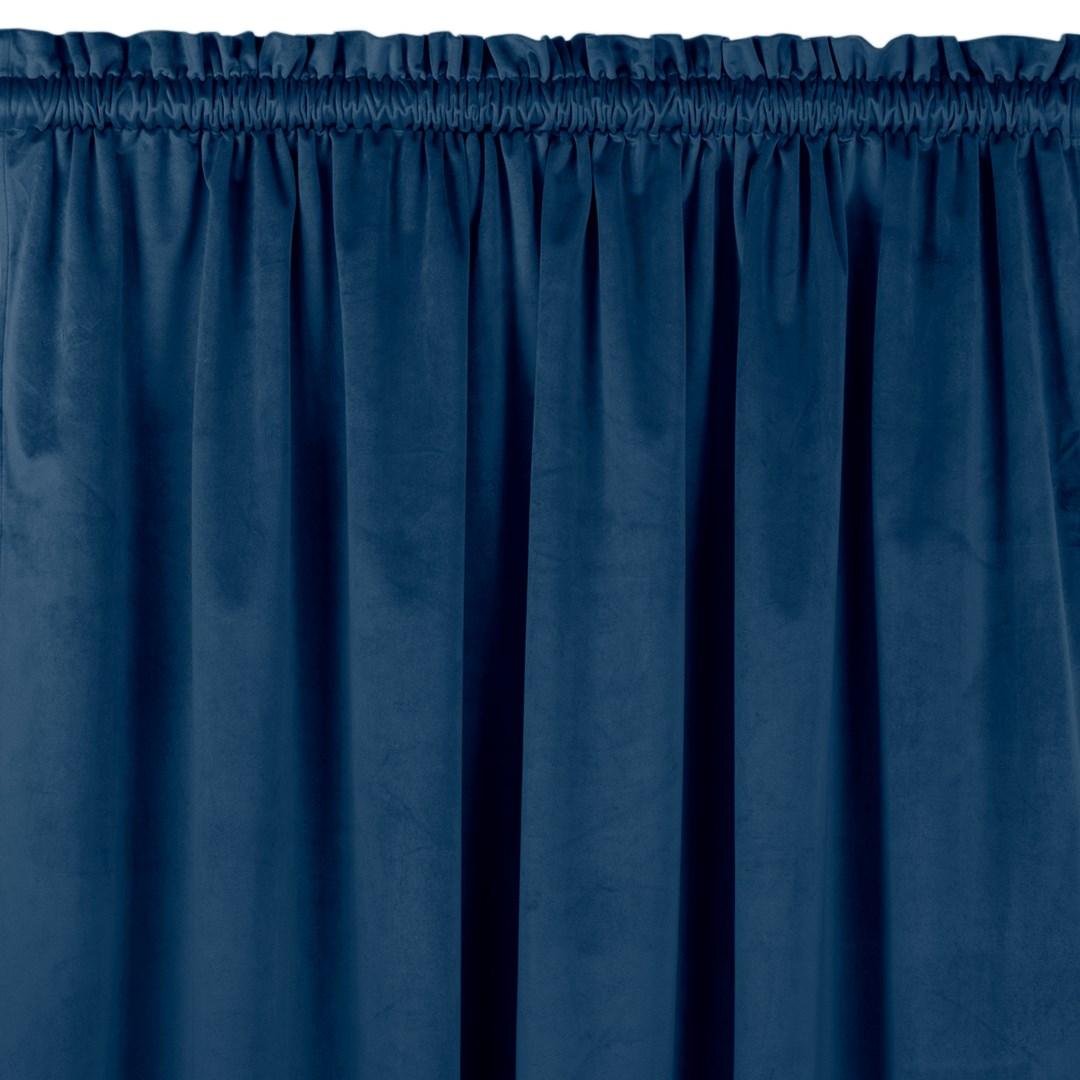 Mørklægningsgardin fløjl 135x270 - indigo - HOMEDE VILA, klassisk med 5 cm tunnel