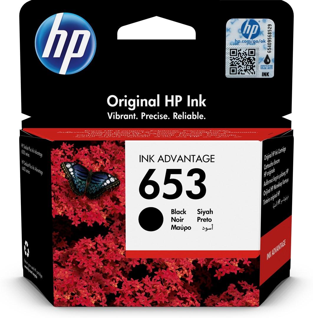 Blækpatron HP 653 sort - original, standardkapacitet billede