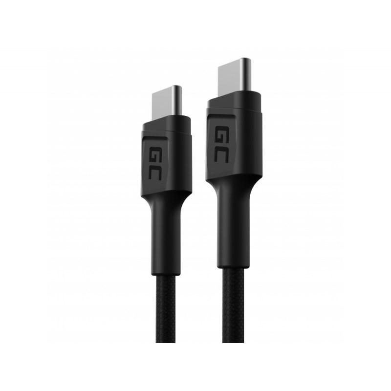 USB-C kabel 0,3 m - Green Cell, USB 2.0, 60 W, sort