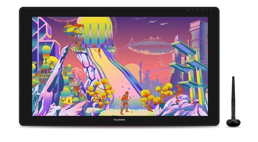 Tegneplade med skærm HUION Kamvas 24 Plus, 23,8" QHD, USB‑C, sort billede