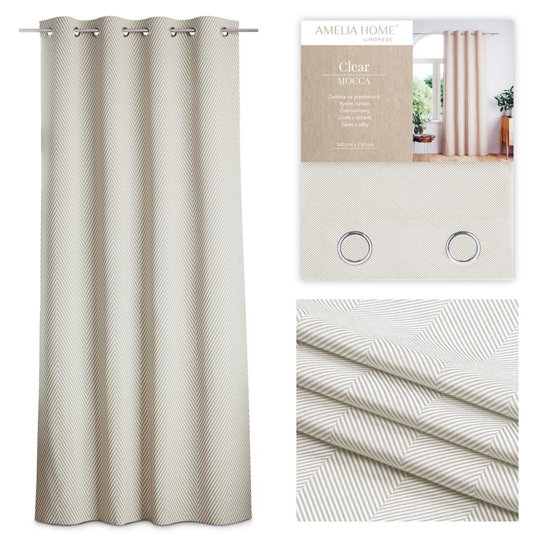 Mørklægningsgardin 140x250 cm - AmeliaHome CLEAR, cappuccino, boho, fløjl, øskner