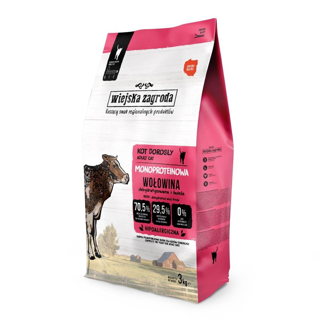 Tørfoder til kat – Wiejska Zagroda Monoprotein Oksekød 3 kg