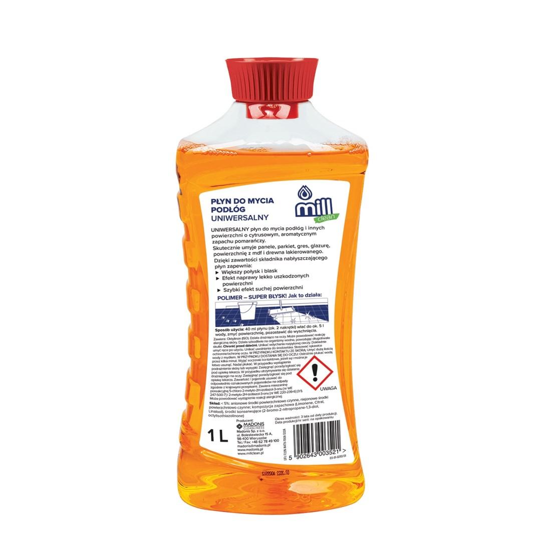 Gulvvaskemiddel med appelsinduft 1 l - MADONIS Mill Clean