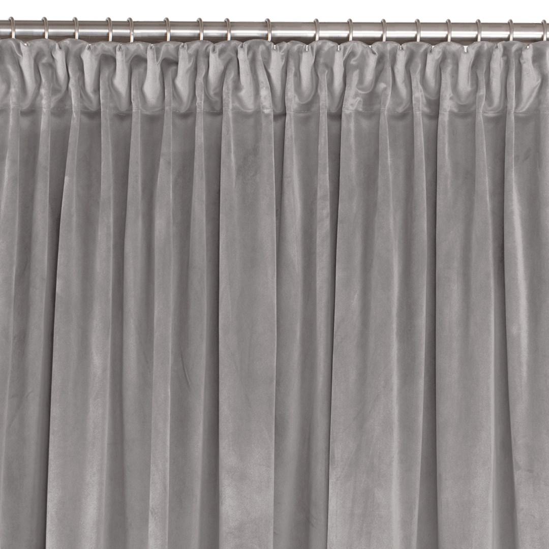Mørklægningsgardin HOMEDE VILA 200x245 cm - grå fløjl, klassisk, rynkebånd 5 cm
