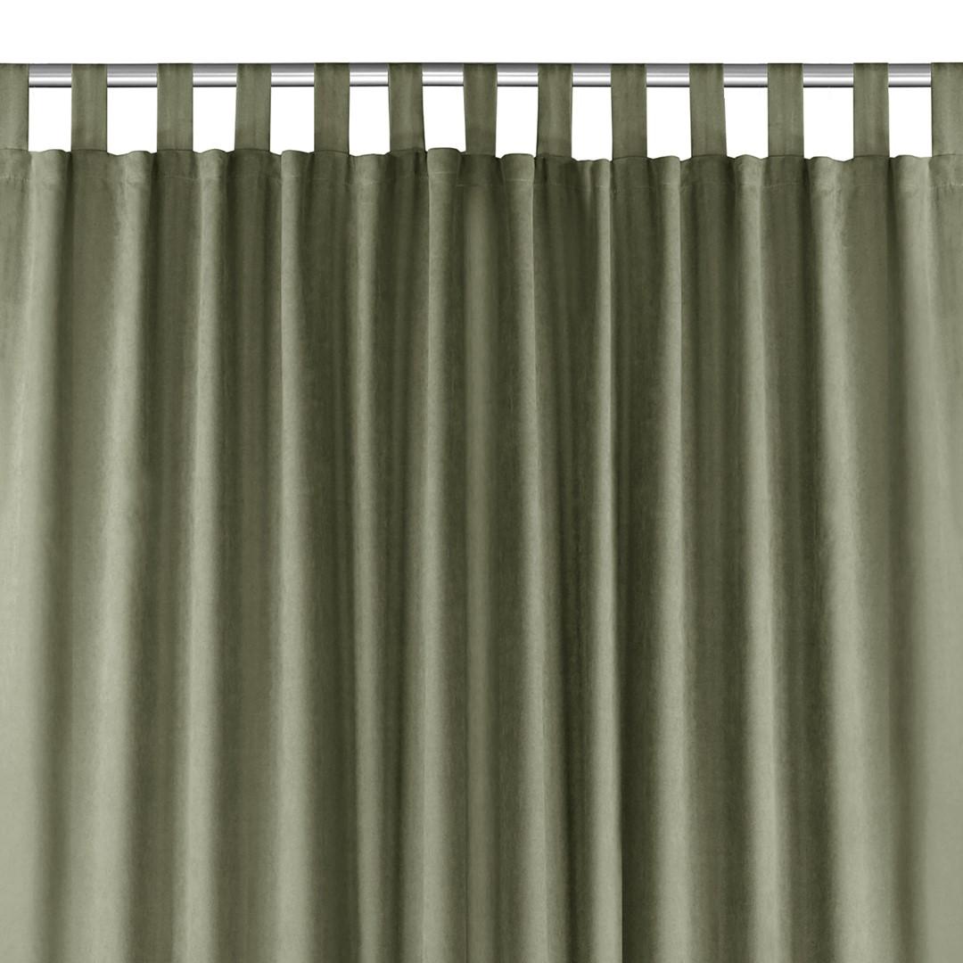 Mørklægningsgardin HOMEDE MILANA - olivengrøn, chenille, stropper 10 cm, 140x175 cm