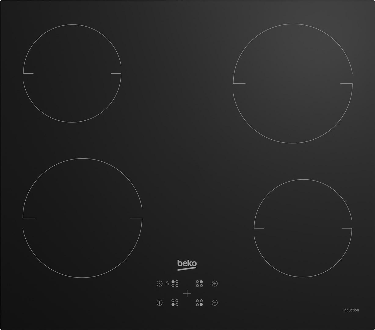 Induktionskogeplade 60 Cm Beko Hii64401qt Sort 4 Zoner