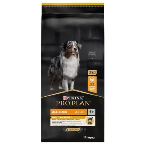 Hundefoder tørfoder Purina Pro Plan Light Sterilised All Sizes Adult 14 kg
