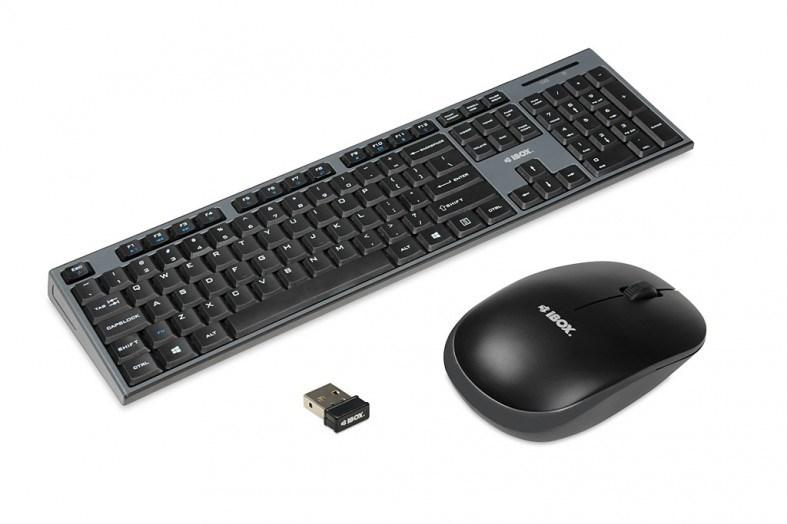 iBOX Desktop Kit Pro - keyboard and mouse set - black - Tastatur & Mus sæt - Sort