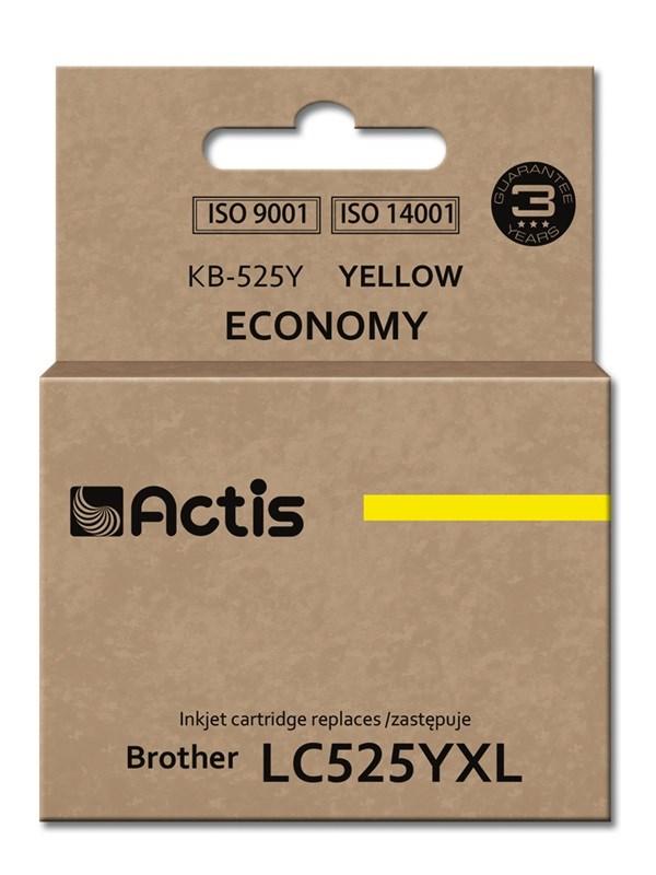 Blækpatron Actis til Brother LC525Y - gul, 15 ml, standard