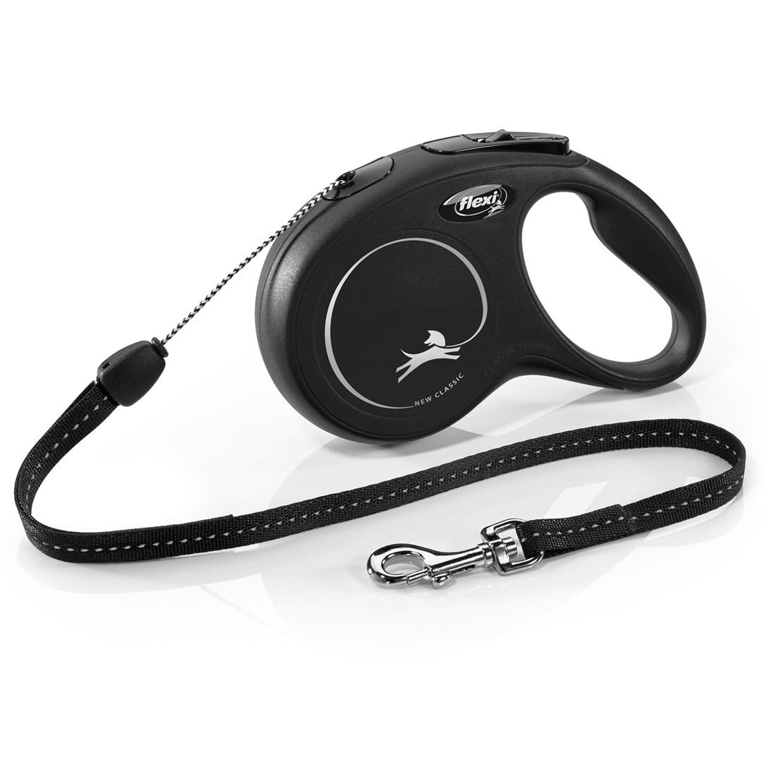 Hundesnor med rulle – flexi New Classic, 8 m, sort billede