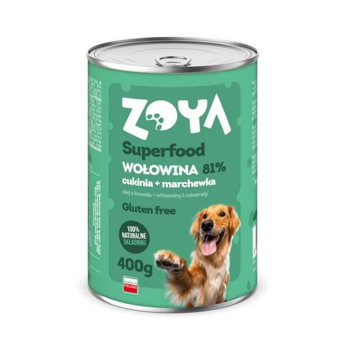 Hundefoder vådfoder ZOYA Superfood oksekød 400 g