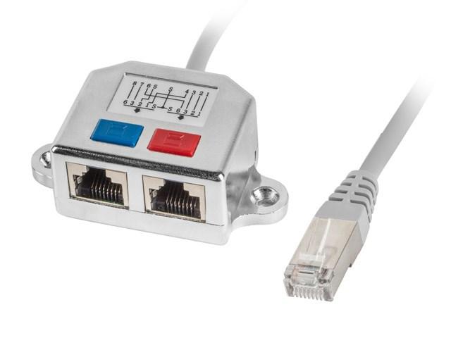Netværksadapter Lanberg RJ45 til 2x RJ45 FTP splitter - sølv billede