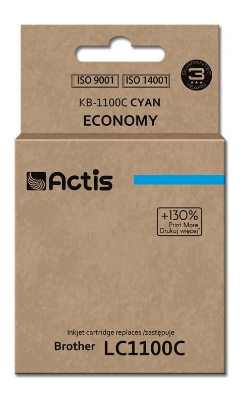 Blækpatron til Brother - Actis KB-1100C, cyan, 19 ml (erstatter LC1100C/980C) billede