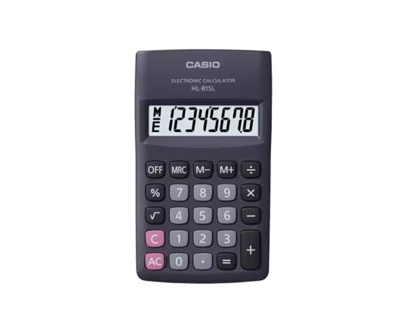 Lommeregner Casio HL-815L-BK - 8-cifret, lommeformat, sort (69,5 × 118 mm) billede