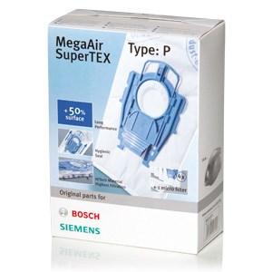 Støvsugerposer Bosch Type P MegaAir SuperTEX – 4 stk. + mikrofilter