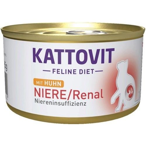 Vådfoder til kat – Kattovit Feline Diet Nyre/Renal Kylling 185 g