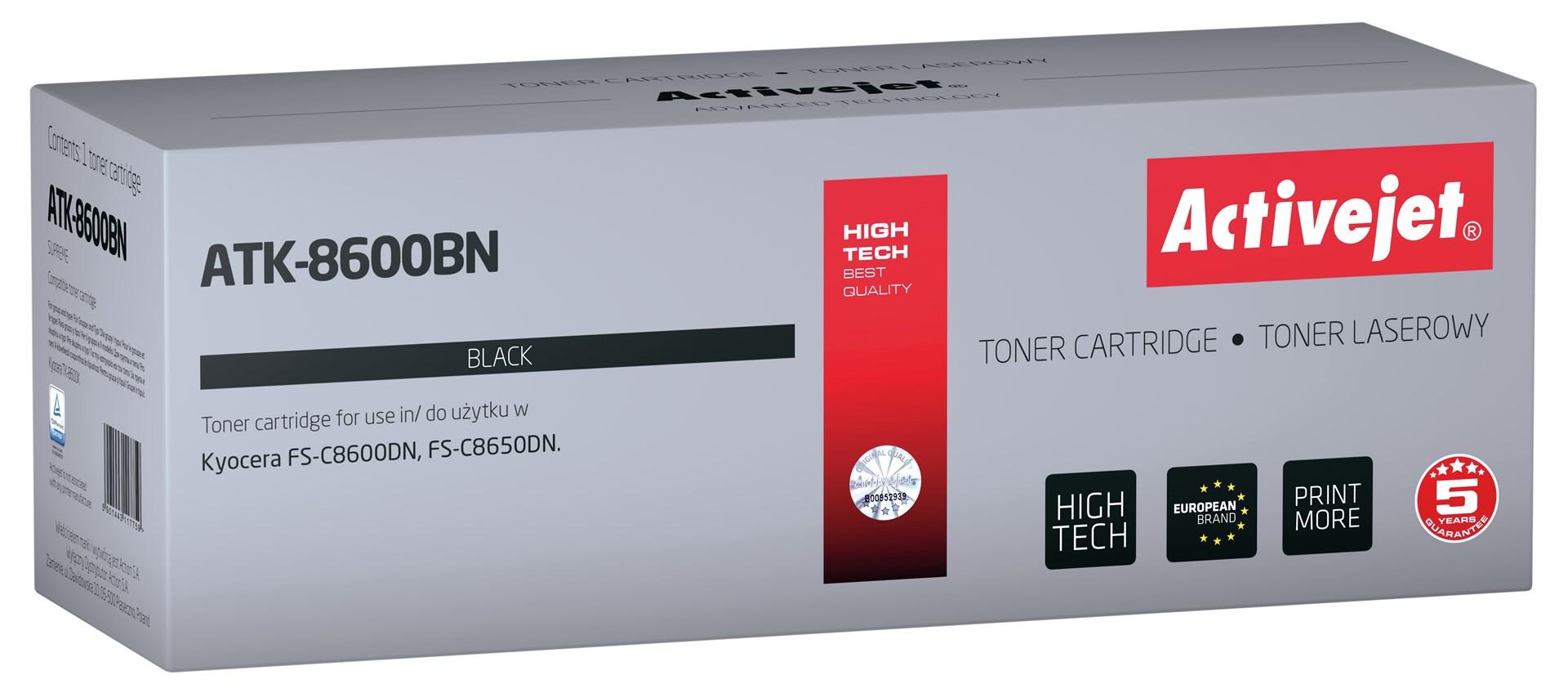 Toner til laserprinter Activejet ATK-8600BN - sort, 30.000 sider, kompatibel med Kyocera TK-8600K