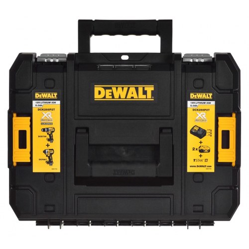 Slagskruemaskine og bore-/skruemaskine 18V DeWALT DCK266P2T - 2x5,0 Ah XR, kulfri