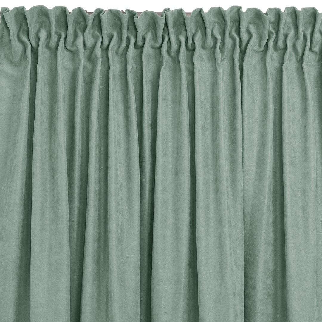 Mørklægningsgardin 280x270 mintgrøn - HOMEDE MILANA, klassisk chenille med rynkebånd