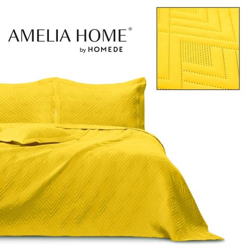 Sengetæppe mikrofiber 170×210 – Amelia Home OPHELIA, gul