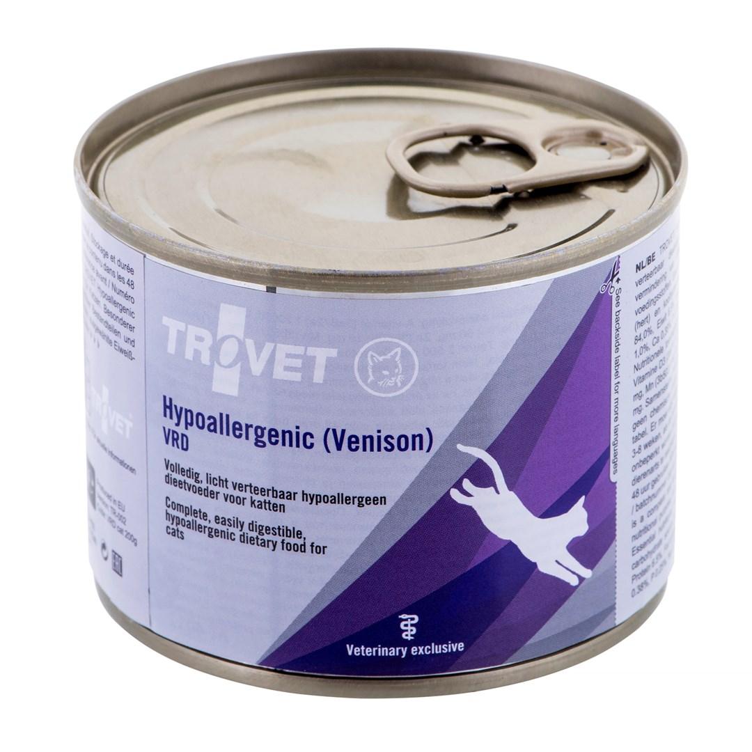 Kattemad vådfoder TROVET Hypoallergenic VRD med vildt – 200 g