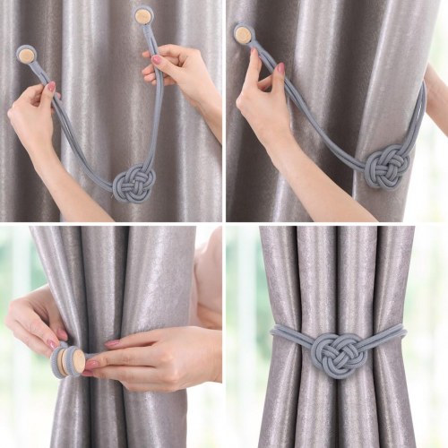 Gardinholdere med magnet – Amelia Home Edmonton, hvid (2 stk)