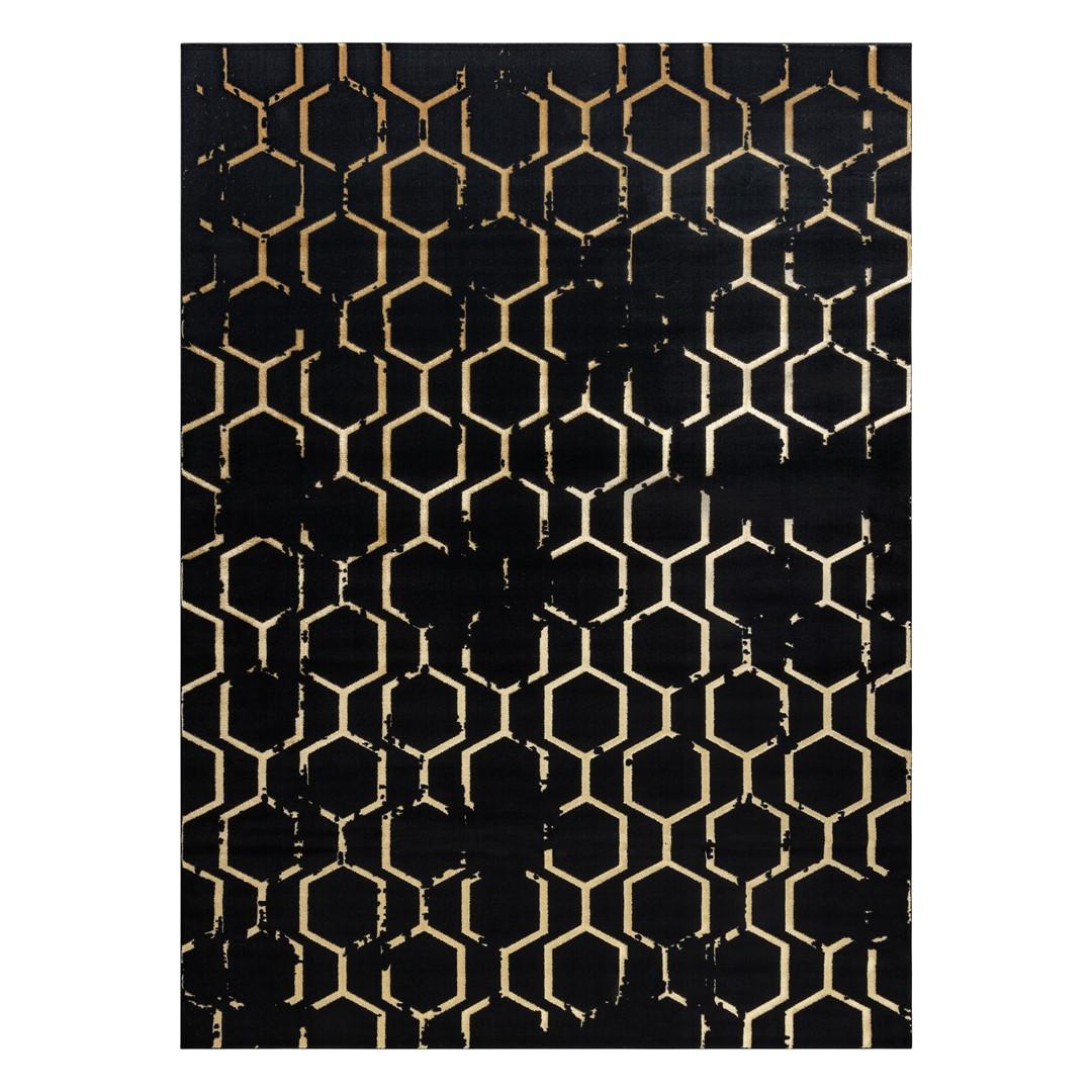 Gulvtæppe sort 160x220 - Hakano Mosse Artdeco 2
