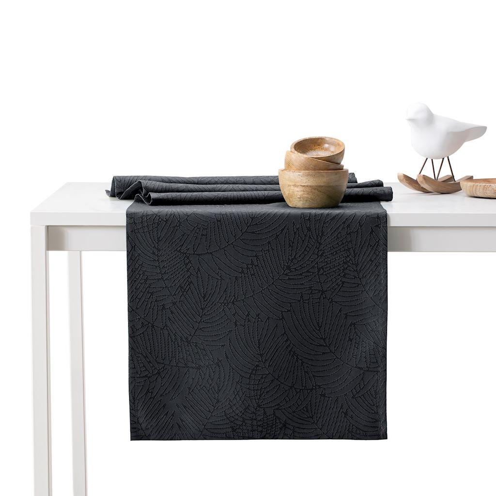 Dug sæt grafit med præget plantemønster 115×250 + bordløber 35×250 - AmeliaHome Gaia