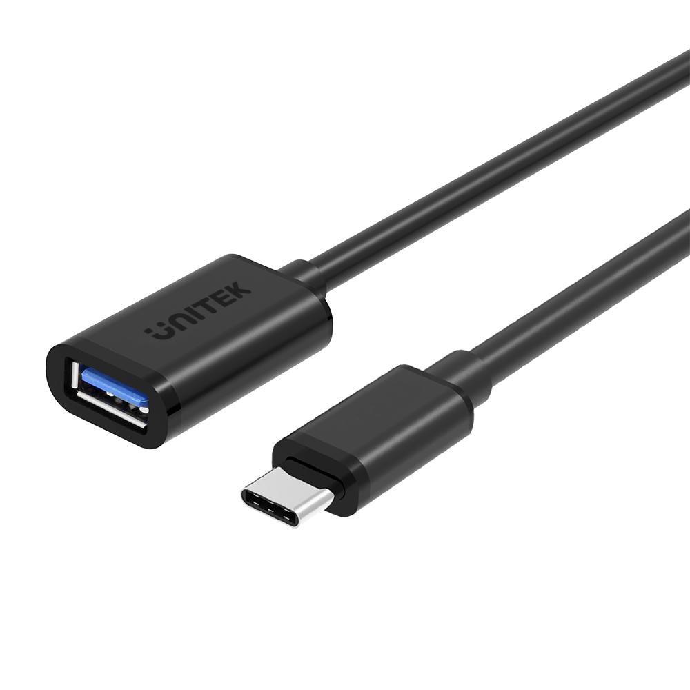 USB-C til USB-A 3.2 Gen 1 kabeladapter 0,2 m – UNITEK, sort billede