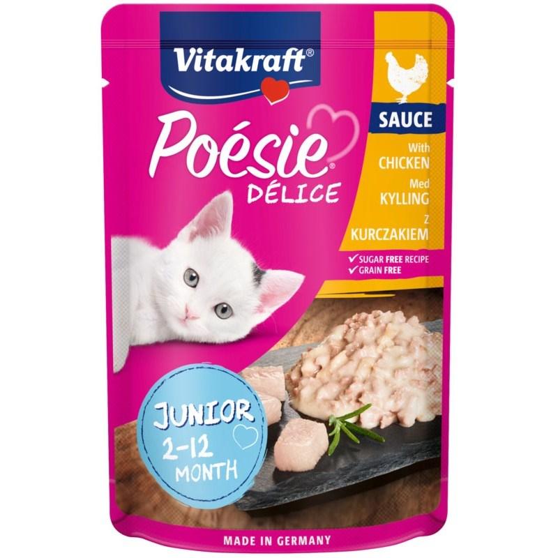 Vådfoder til kat – Vitakraft Poésie Délice Junior kylling 85 g billede