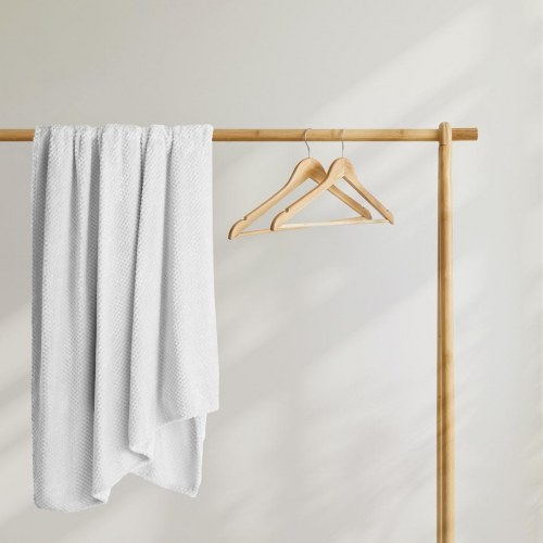 Plaid DecoKing HENRY - hvid, jacquardpræget, 70 × 150 cm
