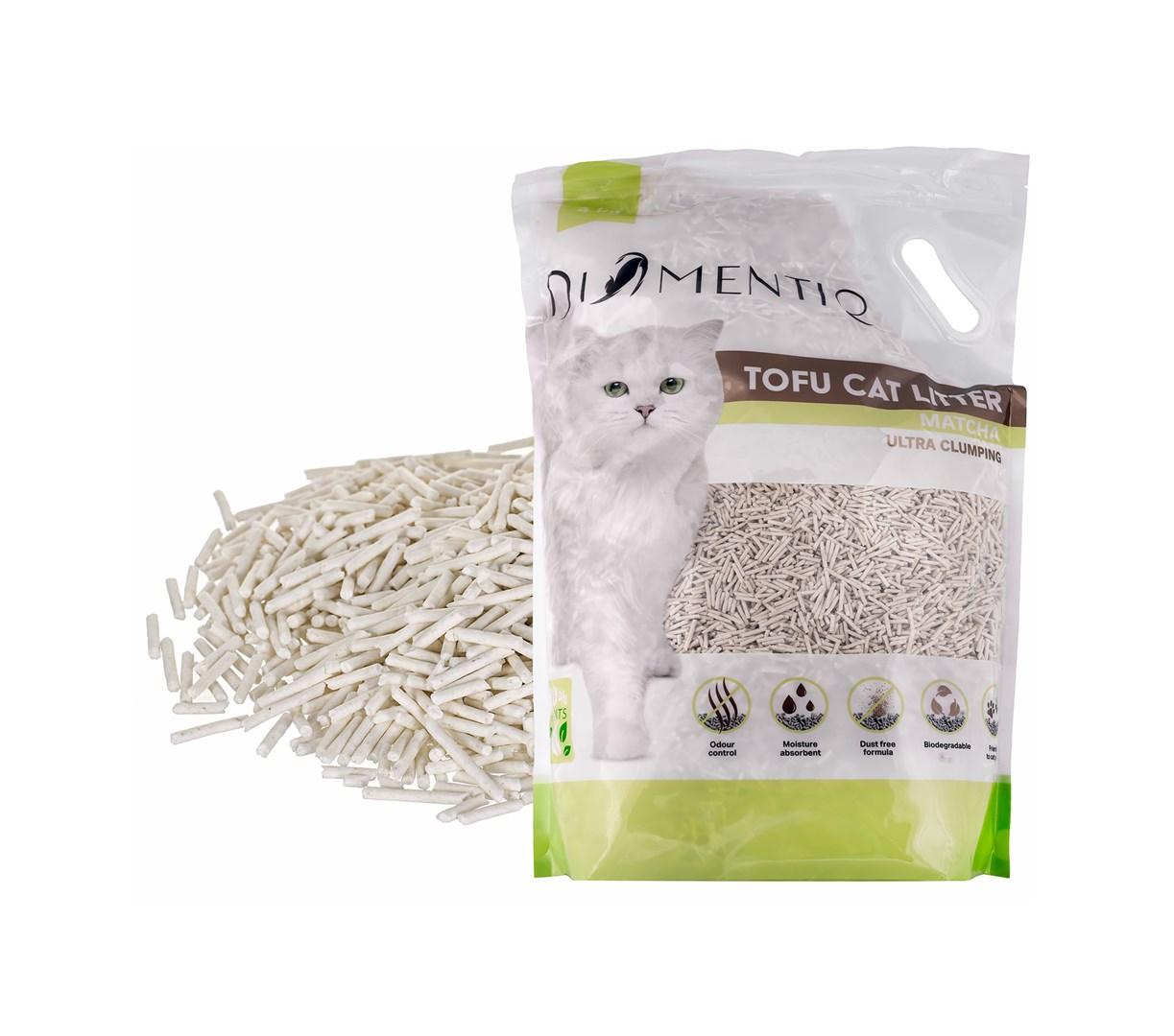 Kattegrus tofu klumpende 4 kg DIAMENTIQ Matcha, plantebaseret