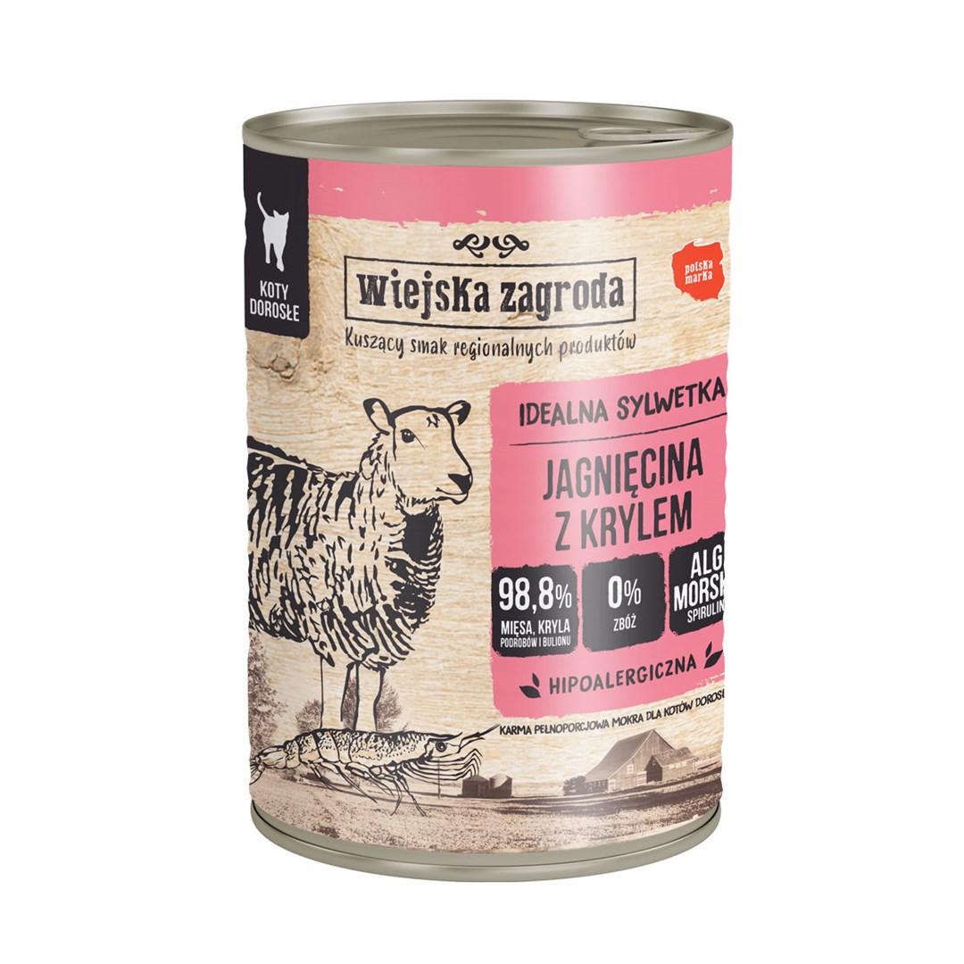 Vådfoder til kat - Wiejska Zagroda lam med krill 400 g