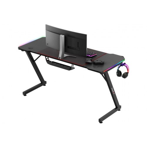 Gamingbord Hero 3.3 RGB - sort, 140 x 60 cm