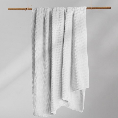 Plaid tæppe DecoKing Henry – hvid, jacquard, 170×210 cm