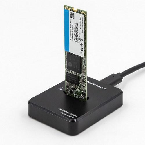 M.2 SATA SSD dockingstation - Qoltec (NGFF, USB-C) billede