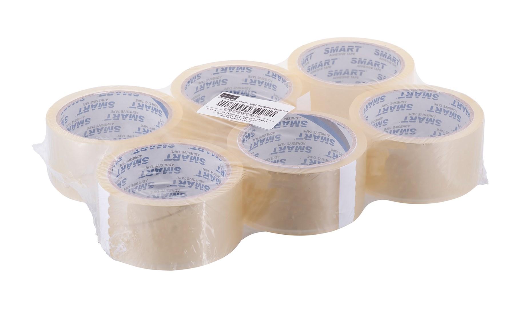 Pakketape transparent 48 × 60 m - BESTPAK Smart, 6 stk.
